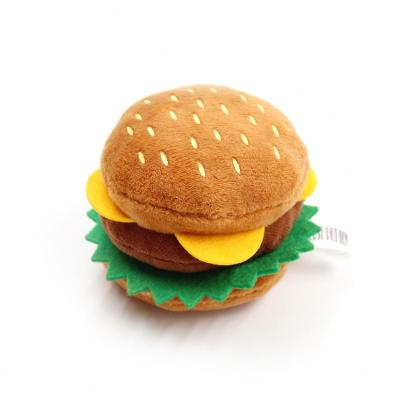 China 2021 Viable Hot Selling Pet Supplies Wholesale Cute Fast Food Plush Fry Squeaky Hamburger Dog Chew Toys for sale