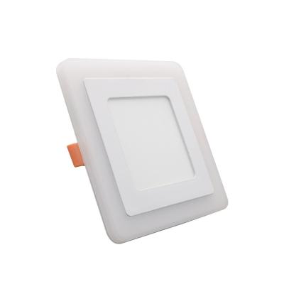 中国 Double Color Led Panel Light Square AC220V 9W Recessed Ceiling Mounted Lamp 販売のため