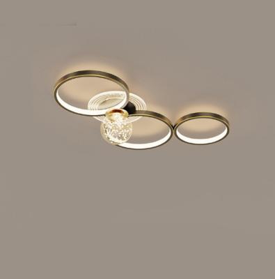 Κίνα Pendant light，Full copper three ring chandelier copper + acrylic 61*42CM three color light 55W προς πώληση