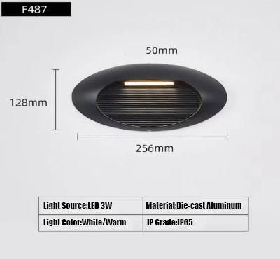 中国 3W LED Stair Light Aluminum LED Step Light Oval Shape Wall Sonce Light IP65 Waterproof Wall Mounted LED Light 販売のため