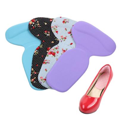 China Shock-absorbent 2 in 1 silicone high heel shoes heel pads non slip liner back grip T-shape gel insole for sale