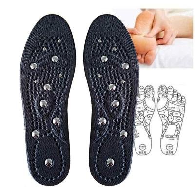 China PVC Black EVA Foot Massage Magnet Massaging Insoles For Shoes Reflexology Insoles for sale