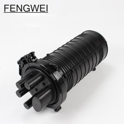 China 12 core to 96 core conduit mounting IP65 1 inlets 4 plastic outlets cable splice closure equipment 48/96/72 cores fiber optic splice closure for sale