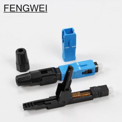 China FTTH FTTB FTTX Network Fiber Optic SC UPC Fast Connector Blue For Field Assemble Singlemode Fiber Fast Cable FTTH Fast Connector 0.3dB Connector for sale