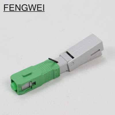 China FTTH FTTB FTTX FTTH FTTB FTTX Network Fiber Optic Common Flat Fiber Optic Fast Connector SC APC Fiber Fast Cable Green Color for sale