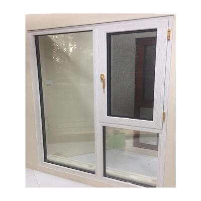 China KDSBuilding Aluminum Double Tempered Hurricane Impact Glass Casement Window  With Frosted Window Film for sale