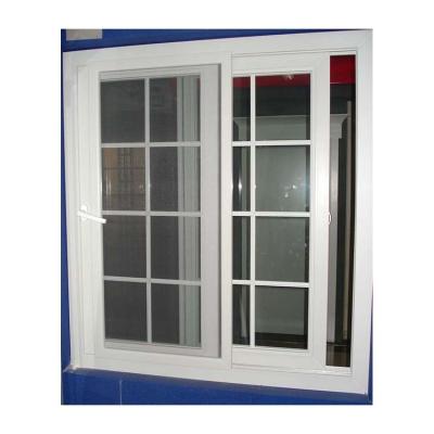 China KDSBuilding Plastic Windows Pvc Sample Design Double Glaze Upvc Slide Window With Security grill for sale