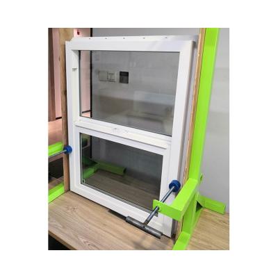 China Anti Theft Single Hung Vinyl Windows Vertical Sliding Plastic PVC UPVC Window for sale