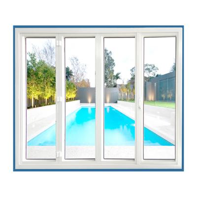 China KDSBuilding Plastic Glazed PVC Folding UPVC Fold Glass Doors Houses Door Slide Double Glass for sale