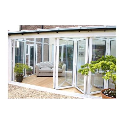 China KDSBuilding Thermal Break Double Tempered Glass Exterior Aluminium Folding Door Frame Modern Design for sale