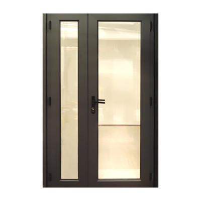 China French 24 Inches Exterior Hurricane Impact Proof Tempered Glass Hinge Doors Aluminium Casement Door for sale