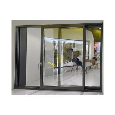 China Powder Coating System Hinge Large Glass Aluminum Frame Slim Sliding Doors Hardware For Houses for sale