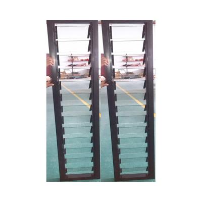 China Toughened Glass Louvre Blade Windows Fiberglass Fluted Bathroom Shutters for sale