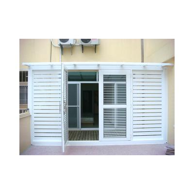 China KDSBuilding French Interior Insulated Glass Arch Aluminum Louver Door With Security Blind for sale