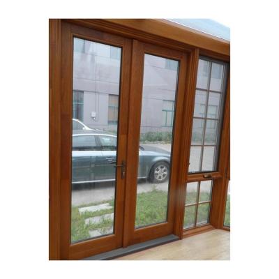 China KDSBuilding Hand Held Wooden Glass Wood Hand Crank Window Solid Wooden Window Frame for sale