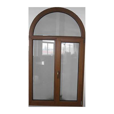 China Arco redondo de madera ventana de acristalamiento a prueba de viento estilo europeo para villa en venta