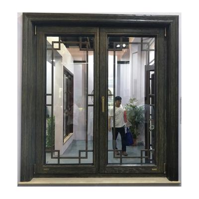 China Vivienda Casement Ventana de madera Tradicional Negro Ventana giratoria en venta