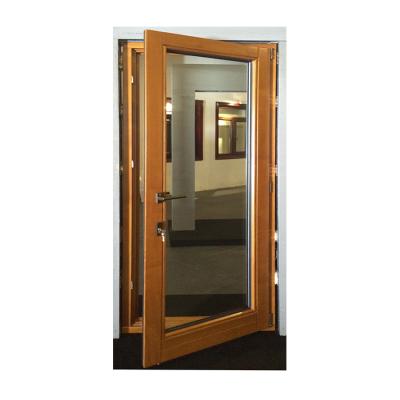 China KDSBuilding Powder Coating Frame Covers Profile Solid Wood Double Front Entry Door Wooden Window Design for sale