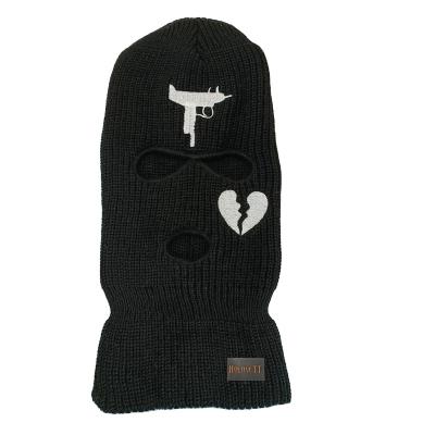 China Wholesale Custom COMMON Logo Designers Knit Full Face Cover Skull SkiMask 3 Hole Balaclava for sale