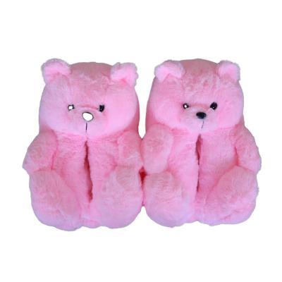 China Fashion Trend Wholesale Fast Shipping One Size Fitted All Teddy Bear Slippers For Women Girls for sale