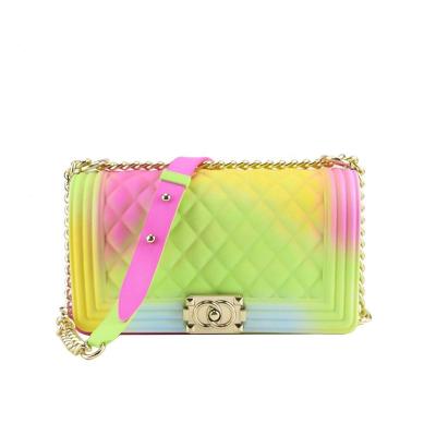 China Amazon Fashion Rainbow Purse Durable Best Selling Luxury Lady Crisscross Cross - Colorful Body Chain Bags Handbags Freeze Bag For Women for sale