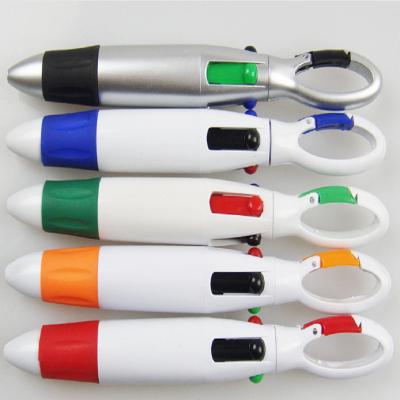 China office & School Pen Promotional Wholesale Shuttle Pens Retractable Custom Four-in-One Colorful Ballpoint Pens With Key Chain For School And Office for sale