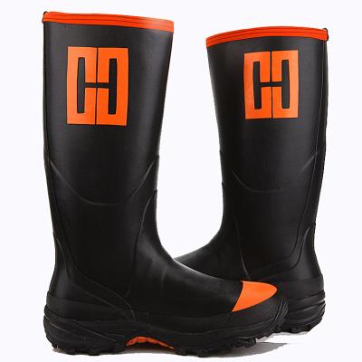 China Manufacturer Fashion Trend Fashion Industry Steel High Toe Steel Waterproof Men's Neoprene Slush Mud Rain Wellingtons Safety Rubber Boots For Cold Weath for sale