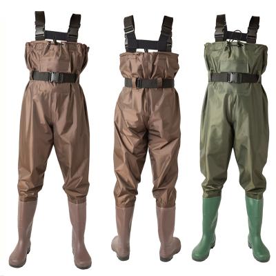 China Best Waterproof Vanish Hip Waist Trunk Sea Rock Boat Fly Fishing Nylon Outdoor Waders For Surf Duck Hunting With Studs On Felt Sole for sale