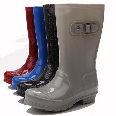 China Fashion Trend Manufacturer Fashion Warm Knee High Waterproof Transparent Glitter Go Rubber Boots PVC Outdoor Clear Plastic Kids Rain Boots for sale