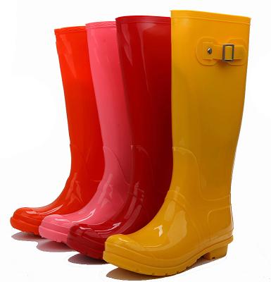 China Fashion Trend Manufacturer Women Knee High Clear PVC Transparent Garden Boots Patent Tall Wellington Rubber Boots Fishing Rain Boots for sale