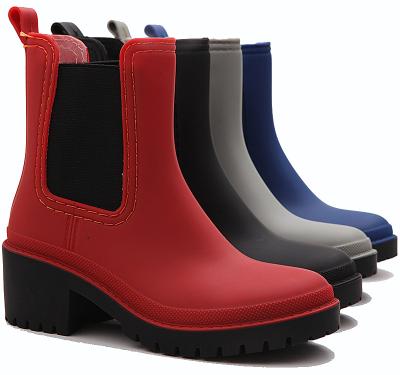 China New Fashion Trend Manufacturer Design Ladies PVC Water Shoes Boots Short Waterproof Rubber Boots Ankle Cut Out Plastic Transparent Rain Boots for sale