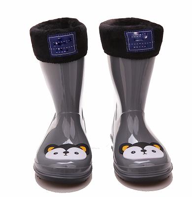 China Fashion trend manufacturer kids boy pattern anti plastic rain boots waterproof soft cute animal thermal rubber boots slippery Wellington boots f for sale