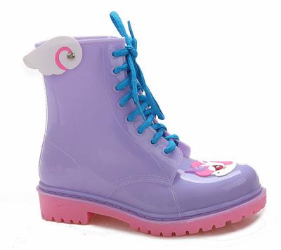 China OEM 3d pvc kids girl rain shorts boots high quality non-slip Martin shoes fashion trend manufacturer botas de tiburon rain boots for kids for sale