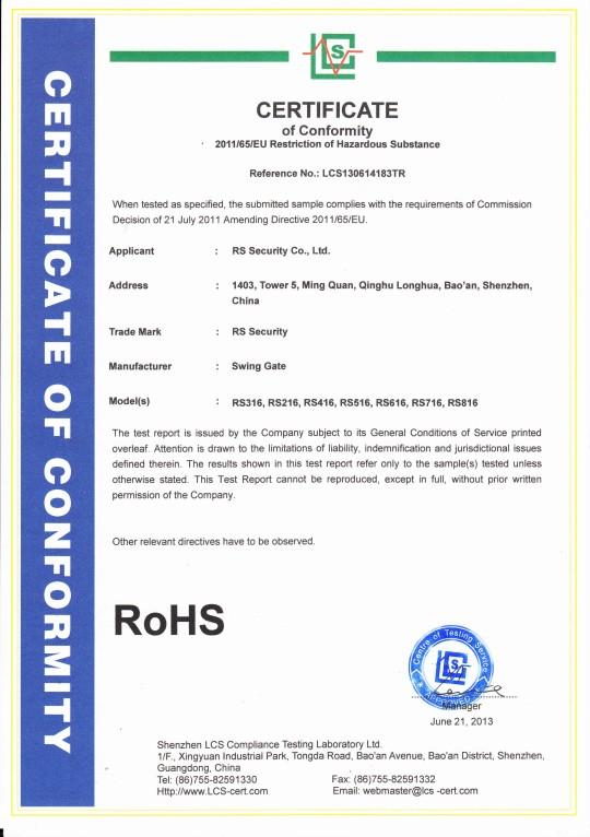 RoHS - Rs Security Co.,ltd.