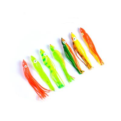 China Wholesale price color rubber squid bait bright rubber soft lure fishing rubber squid lines artificial basking baits for sale