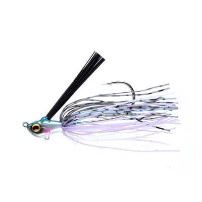 China Hot Sales Anti Corrosion Fishing Lure 7g 10g 14g Soccer Jig Fishing Chatter Baits Rig With Silicone Skirts Lead Main Hook for sale