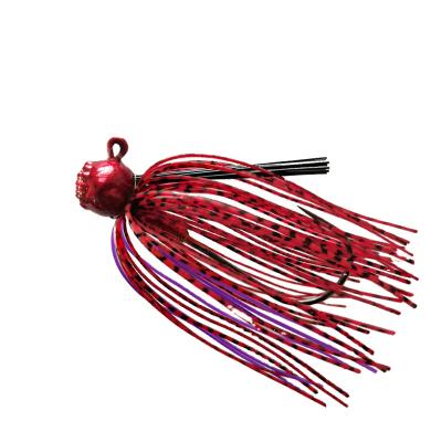 China Football Head 7g 10g 14g Fishing Jig Vibrate Bait Fishing Lure With Rubber Skirt Lead Head Hooks for sale