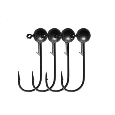 China 1.1G 2G 2.8G 4.2G Worm Lure Fishing Jig Hooks Crank Jig Head 4PCS Tungsten Steel Durable Strong Barbed Hooks BKK Soft Hooks for sale