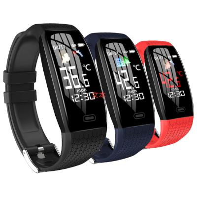 China Alert Touch Screen Heart Rate Body Temperature Watch Band Fever Wristband Sport Fitness Tracker Waterproof for sale