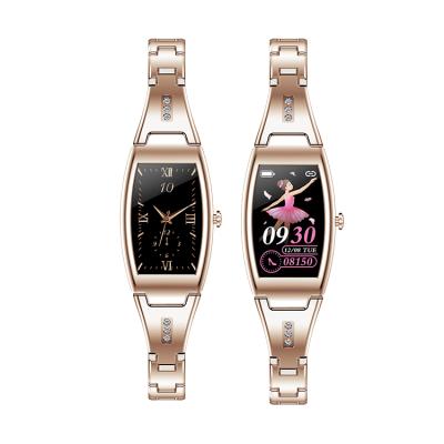 China Unique High Quality Touch Screen Stainless Steel Gold Plated Fitness Tracking Digital Bracelet Women Sports Watch And Wristband MK26 for sale