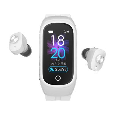 China MP3 Playback N8 Built in 2 in 1 Wireless Handsfree Earbuds Tracker Wireless Handsfree Sports Earbuds Fitness Earbud Smart Watch for sale