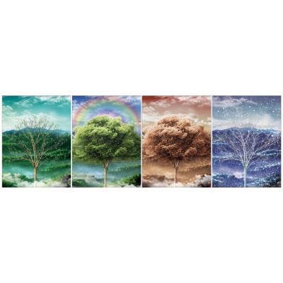 China China Gift Set 3D Flip Lenticular Picture Of Beautiful Landscape Posters Product With Four Seasons Tree for sale