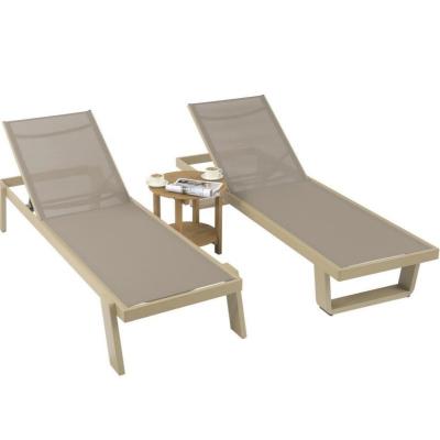 China Outdoor Poolside Courtyard Aluminum Chaise Lounge for Patio and Sun Loungers for sale