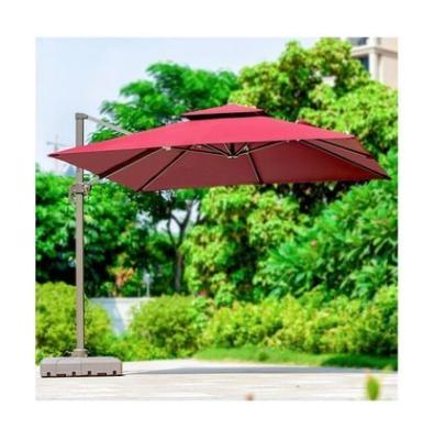 China Moderne design Aluminium paal Buiten Sun LED Light Patio Roma Parasol voor tuin schaduw Te koop