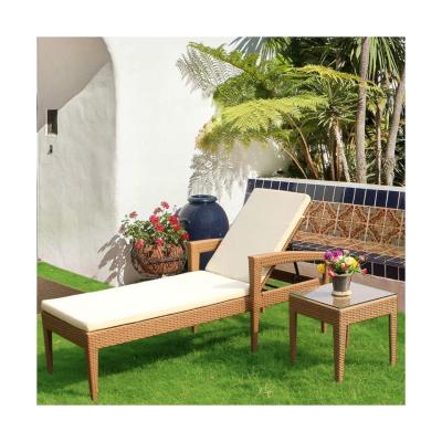 China Outdoor Furniture Aluminium Teak Wicker Rattan Rope Sun Lounger for Garden Pool Chair for sale