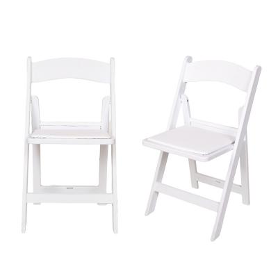 China Muebles modernos silla plegable exterior de resina blanca perfecta para eventos de bodas y cenas en venta