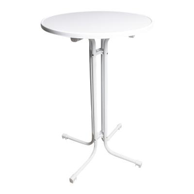 China Modern Design White Steel Metal Round Bar Table for Outdoor Bistro Patio Dinning for sale