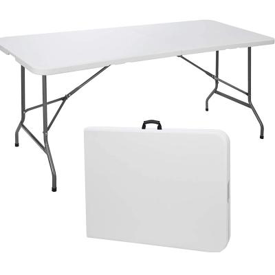 China Mail Packing Y Durable 6ft 180cm HDPE Plastic Folding Buffet Table for Outdoor Picnic for sale