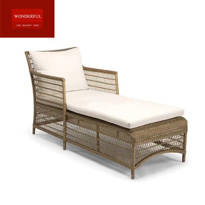 China Aluminum Frame All-Weather Wicker Garden Rattan Lounge Chair with Water-Proof Cushion for sale