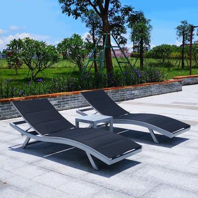 China Outdoor Daybed Pool Chaise Lounge Chair Rattan Lounger Set para Mobiliário de Exterior à venda